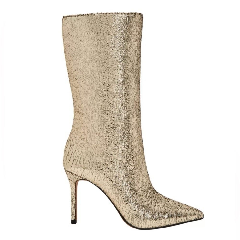 Katy Perry The Woman’s Revival Gold Heel Boots Size 7 Medium New